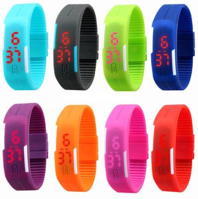 China Touch Screen Silicone LED Digital Wrist Watch , Red Light  Led Digital Wrist Watch for sale