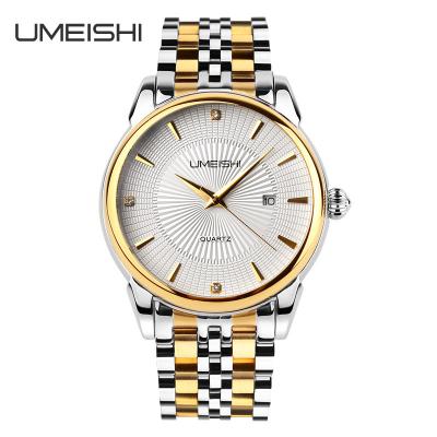 China Golden Silver Stainless Steel Business Wrist Watch , Waterproof Men Vogue Business Watches for sale