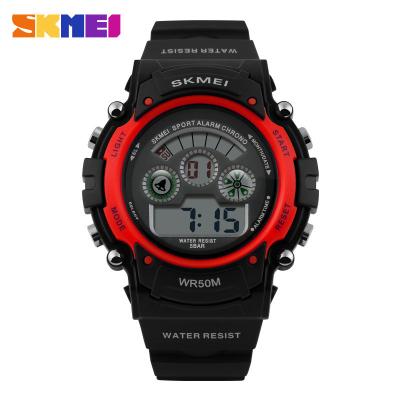 China Colorful EL Back Light Multifunction Sports Watch Red Case 44MM For Unisex for sale