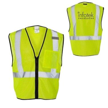 China Water Proof Custom Economy Mesh Safety Vest With Zipper Closure for sale