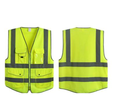 China Custom Made Safety Vest Jackets Water Proof Safty Visibility Reflective Zipper Front Safety Vest With Reflective Markings for sale