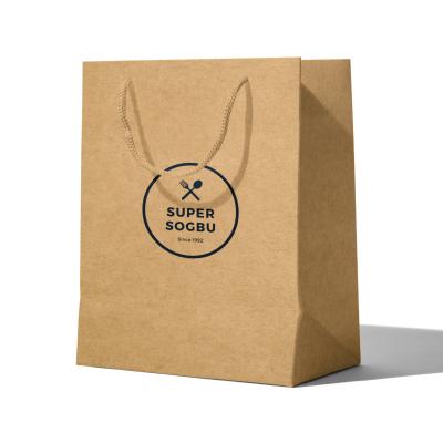 China Biodegradable Wholesale Custom Printing Logo White Kraft Paper Bag for sale