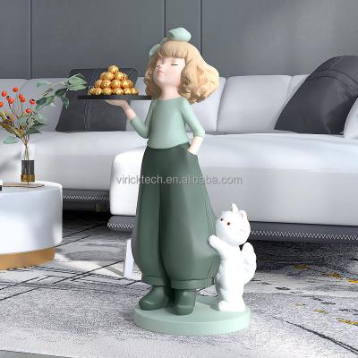 China Other girl resin figurine statues gift resin home decoration living room ornament girl sculptures for sale