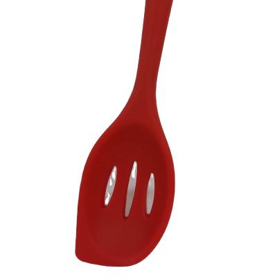 China Sustainable Durable Food Safe Heat Resistant Colorful Silicone Slotted Turner Kitchen Tool Cookware for sale