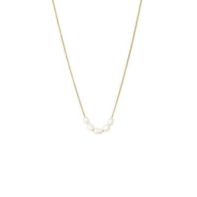 China Jewelry Customization Real 14K 18K Irregular Natural Freshwater Pearl Necklace Solid Gold TRENDY Minimalist High End Design for sale