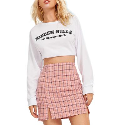 China Custom Fashion Design Print Casual Plaid Anti-Static Summer Mini Skirt High Waist Sexy Tight Pencil Short Skirt Ladies Slit Women's Skirts for sale