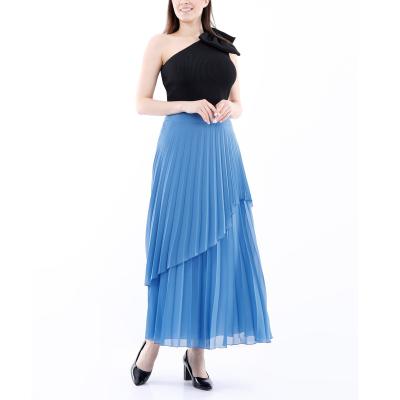 China Custom Made Long Anti-Static Designs Elegant Skirts Plus Size Ladies Summer High Waist Ruffle Elegant Women Casual Solid Skirt for sale