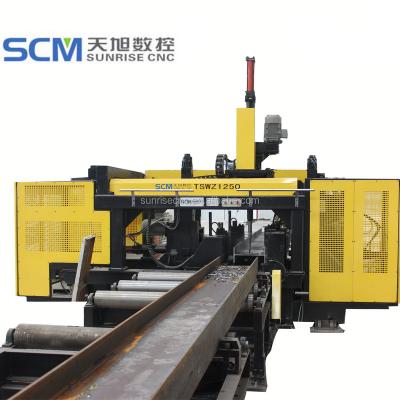 China Building Material Stores TSWZ1250 Beam Drilling Machine Three Axis CNC Beam Drilling Machine Steel Manufacturing Drilling for sale