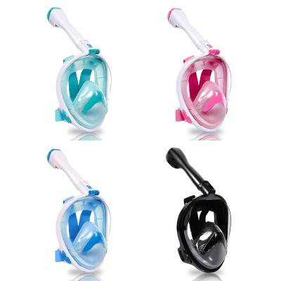 China light & Promoted Breath Free Breathing Scuba Diving Mask Silicone System Full Face Mask Fog Set Swimming Pool 180 Degree Anti Swimming Outdoor Products for sale