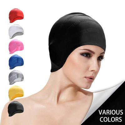 China OEM Factory Pure Color Logo Printed Waterproof Swim Hats Silicone Swim Cap for sale