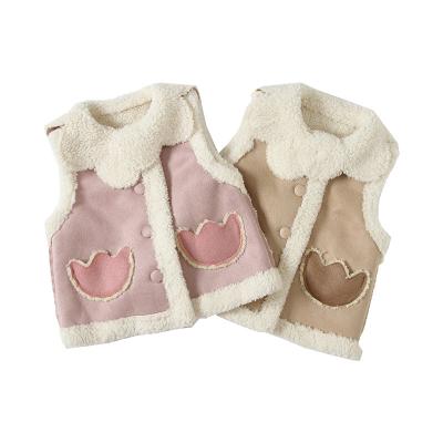 China Winter Windproof Coat Babies Suede Vest Toddler Vintage Windproof Warn Fleece Vest With Pockets for sale