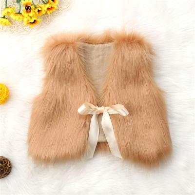 China Autumn Winter Children Windproof Boutique Clothes Icing Fur Vest Toddler Faux Fur Vest for sale