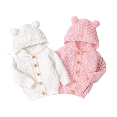 China Anti-pilling Custom Baby Kids Sweaters Chunky Knit Hooded Sweaters Children Jumper Cardigans Sweaters with Hoodie for sale