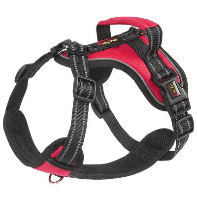 China Thoughtful Custom Red American Red Adjustable Beauty Pet Body Nylon Waterproof NO--Pull Leash For Dogs Pet Harness Enough For Chest And Back for sale