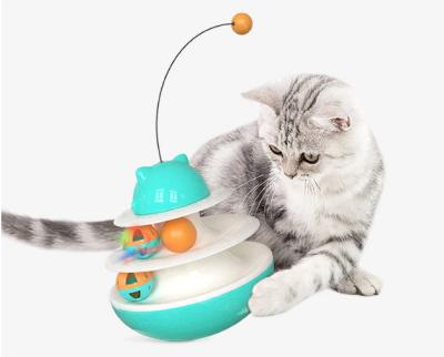 China Carousel Ball Cat Toys Pet Cat Lane Viable 3-Layer Interactive Funny Rocking Toys for sale