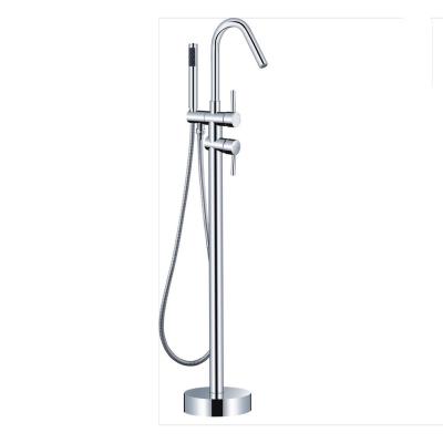 China Yuson Y0121 Floor Mount Tub Filler Taps Bathroom Faucet Brass Chrome Plating Bath Shower Faucets Hot And Cold for sale