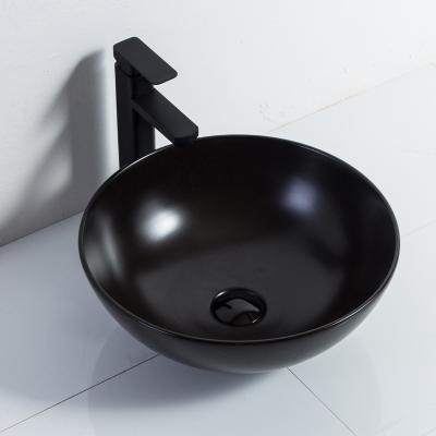 China Yuson Modern Popular Style Matt Black Ceramic Art Basin Sink Black Basin Bathroom Modern Ys28504-B for sale