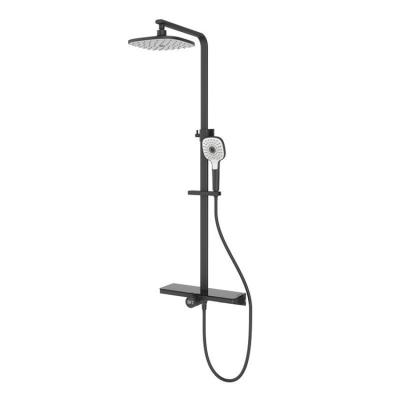 China Sliding Bar YUSON YS34093-MB Digital Fashion Matte Black Shower being set with thermksat showers system with shelf bathroom for sale