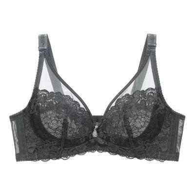 China Breathable Breathable U Type Sponge Free Anti Sag  Adjustable Underwear Floral Cotton Lace Bra for sale