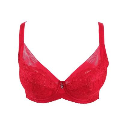 China Breathable High Quality Elegant Pattern Thin Cotton Full Cup Stylish Nylon Flank Padded Bra For Women for sale