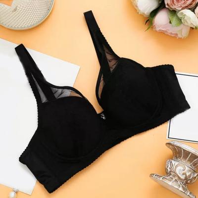 China Breathable Elegant Pattern Fixed Shoulder Strap Self-cultivation Thin Stylish Padded Bra For Women for sale