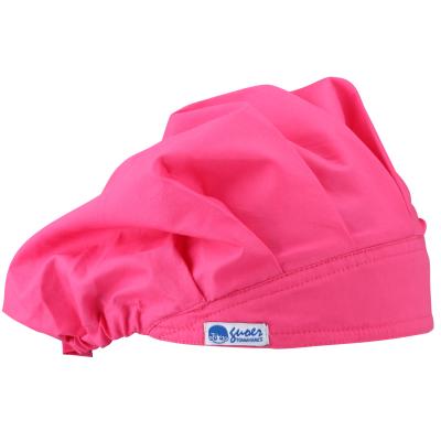 China Reusable Custom Top Material Guoer Operating Room Pink Cloth Surgical Cap for sale