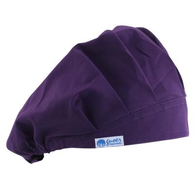 China Reuse Reusable Top Quality Purple Surgical Cotton Scrub Cap With Sweat Band for sale