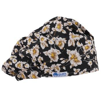 China Comfortable Breathable Breathable Fabric Washable Blooming Flowers Pattern Surgical Caps for sale