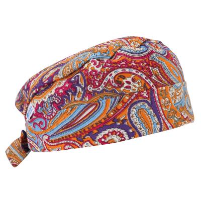 China GUOER Washable Reusable 100% Cotton Hospital Scrub Cap One Size Multi Color for sale