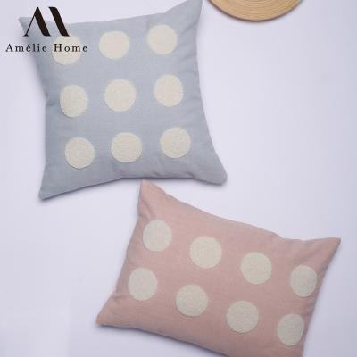 China Ameile Anti-static Home Circles Square Cushion Cover Living Room Sofa Square Custom Made Cushion Tufted Cover for sale