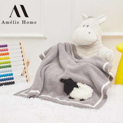 China Amelie Home Lamb Baby Blankets Anti-Static Soft Baby Receiving Blanket Animals Baby Knitting To Wrap Blanket Cartoon for sale