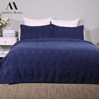 China Amelie Home Wholesale Luxury 3 Pcs Comforters Bedding Nondisposable Bedspread Quilted Cotton Summer Quilted Blanket for sale