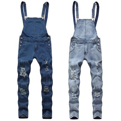 China 2021 Overall Men's High Waist Motorcycle Man Denim Pants Stylish Breeches Overalls Breathable Jeans for sale