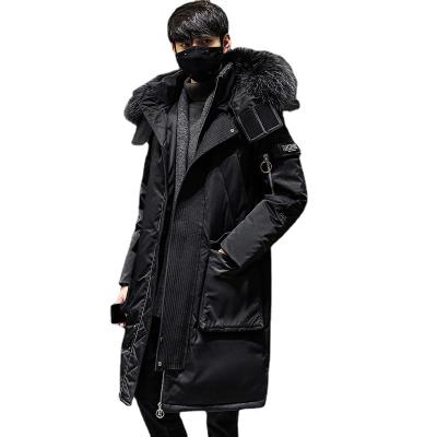 China 2021 breathable fashionable coat thicken hooded warm men lengthen down parka coat white duck down size new male winter quality down coat for sale