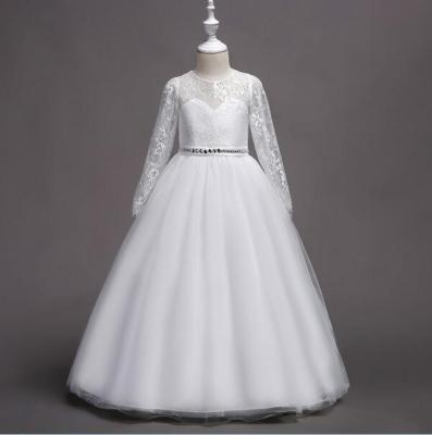 China Beautiful Long Sleeve White Holy Communion Little Bridesmaid Dresses For Wedding Party for sale