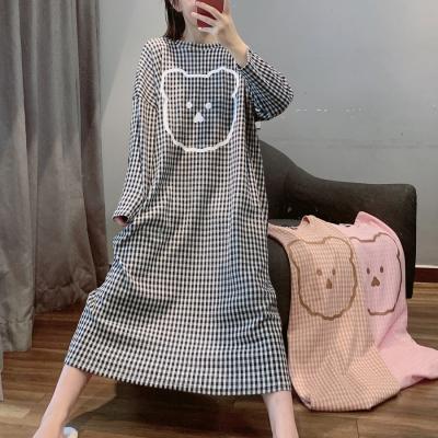 China Cute QUICK DRY long pajamas set robe polyester nightgown cartoon sheath pajamas girls pijamas women big one size sleepwear for sale