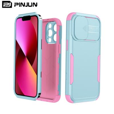 China Amazone TPU&PC Slide Camera Cover Shockproof Shockproof Phone Case For iphone 13 Pro Max Full Cover Phone Case for sale