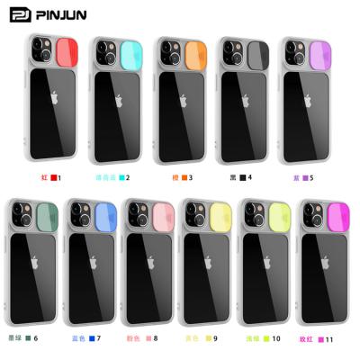 China Shockproof Camera Lens Shockproof Clear Protective Slide Phone Case for iphone 13 tpu back cover for sale