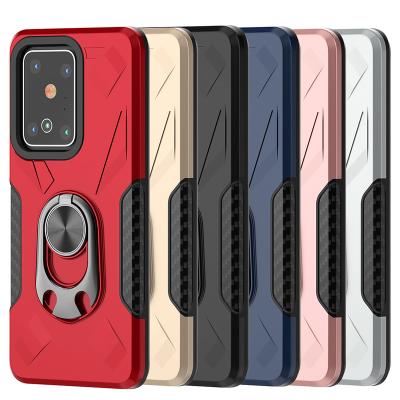 China Unique 360 ​​Rotation Carbon Fiber Phone Ring Holder Magnetic 2 in 1 Hybrid Case for Samsung galaxy s20 plus case kickstand for sale