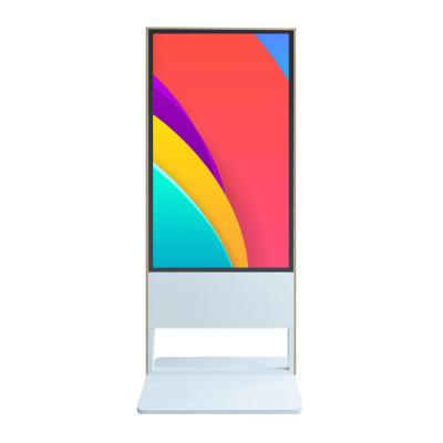 China Indoor Double Sided Floor Stand 55 Inch Digital Signage LCD Display Advertising Information Indoor Interactive Touch Screen Kiosk for sale