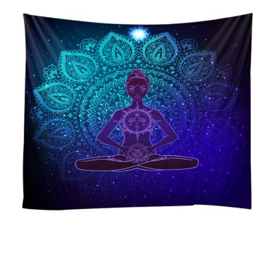 China Polyester Wall Hanging Decoration Chakra Yoga Meditation Tapestry CLASSIC Fabric Printed Environmental Protection for sale