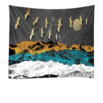 China CLASSIC the latest fashion sea wave tapestry design solid wholesale wall hanging tapestry for sale