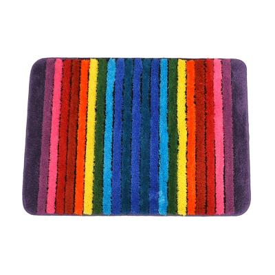 China Water absorption and high quality soft and comfortabl non-slip rainbow non-slip bath mat manufacturer cover for sale