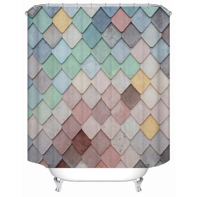 China Sustainable Stylish 100 Digital Printing Waterproof Hot Selling Home Bathroom Polyester Shower Curtain for sale