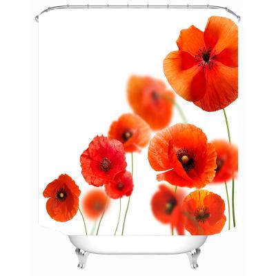 China Sustainable Family Bathroom Colorful Shower Curtain Environmental Protection And Safety HD Digital Printing for sale