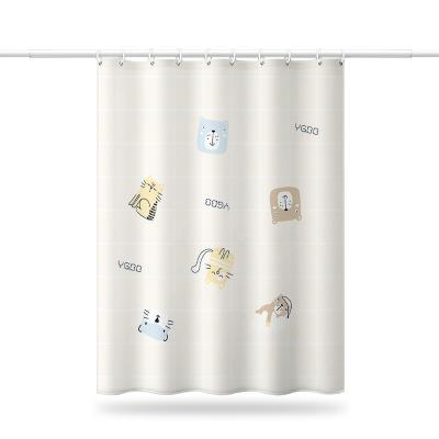 China Sustainable Cute Animals Pattern Environmental Protection Waterproof Digital Printing Shower Curtain for sale