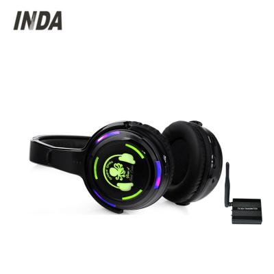 China Flashing Led Lights & Big Logo Silent Light Disco - Quiet Clubbing 3 Channel Party Pack Headphones & Transmitters For Conference Etc. of yoga of silent cinema parties. for sale