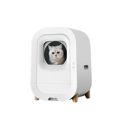 Chine Toilette intelligente pour chat auto-nettoyage pour gros chats entièrement fermée et contrôlée par WIFI à vendre