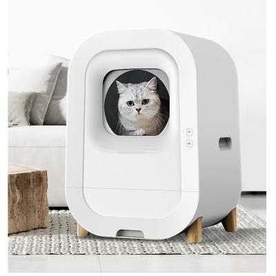 China Smart Self Cleaning Large Capacity 12L White Plastic Pet Cat Litter Box for 1-8kg Cats for sale