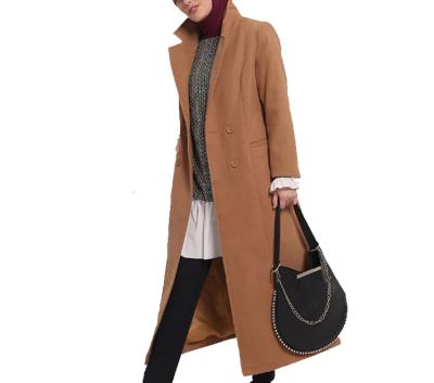 China European winter woolen coat soft feeling long sleeve women and ladies American autumn style thin mid length woolen coat new for sale